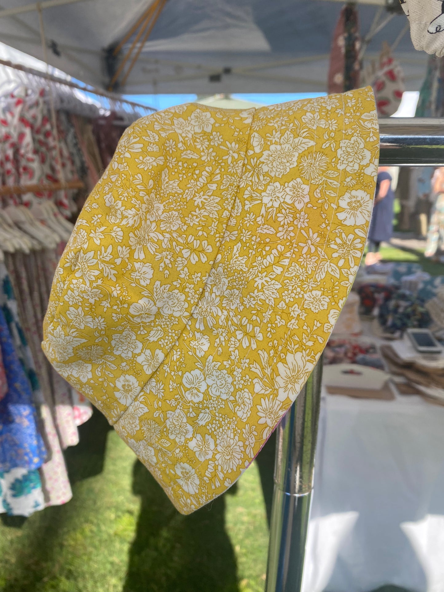 Romper yellow and white flower Liberty fabric