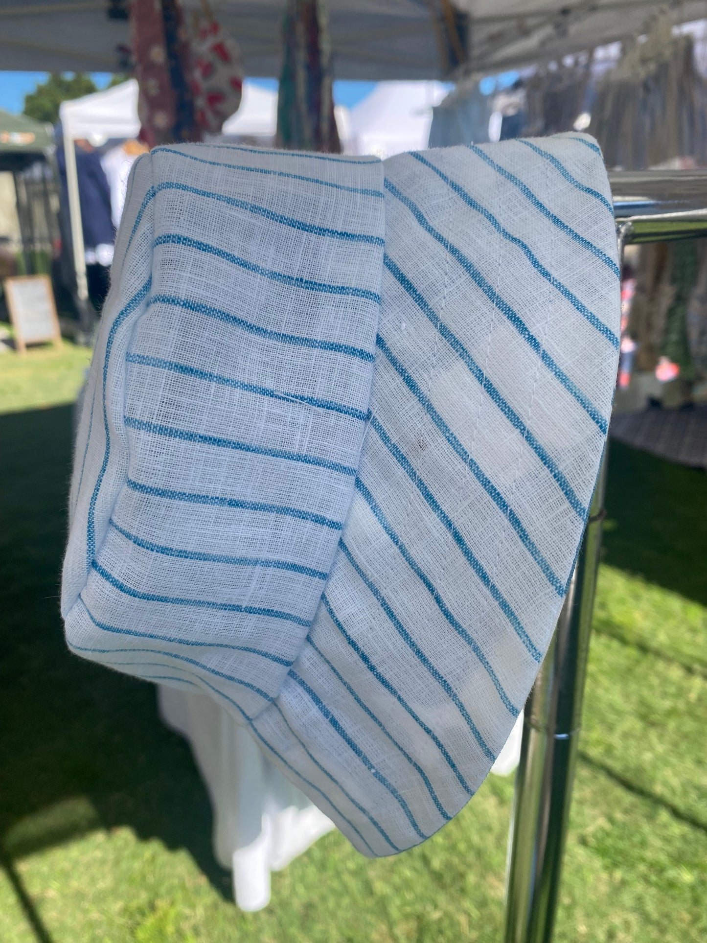 Romper white and blue stripe
