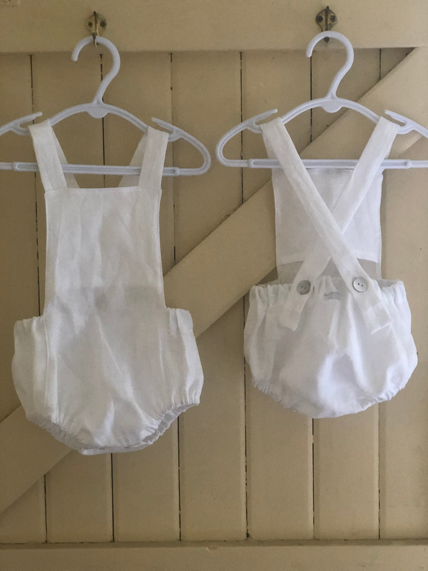 Romper white linen