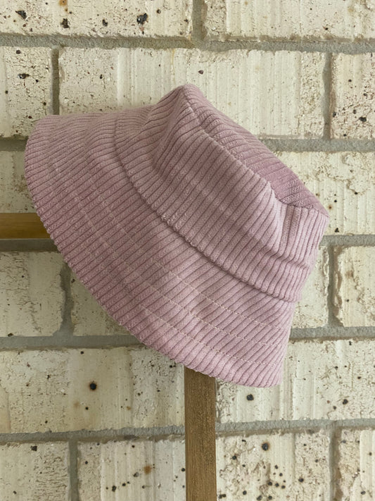 Corduroy pink bucket hat
