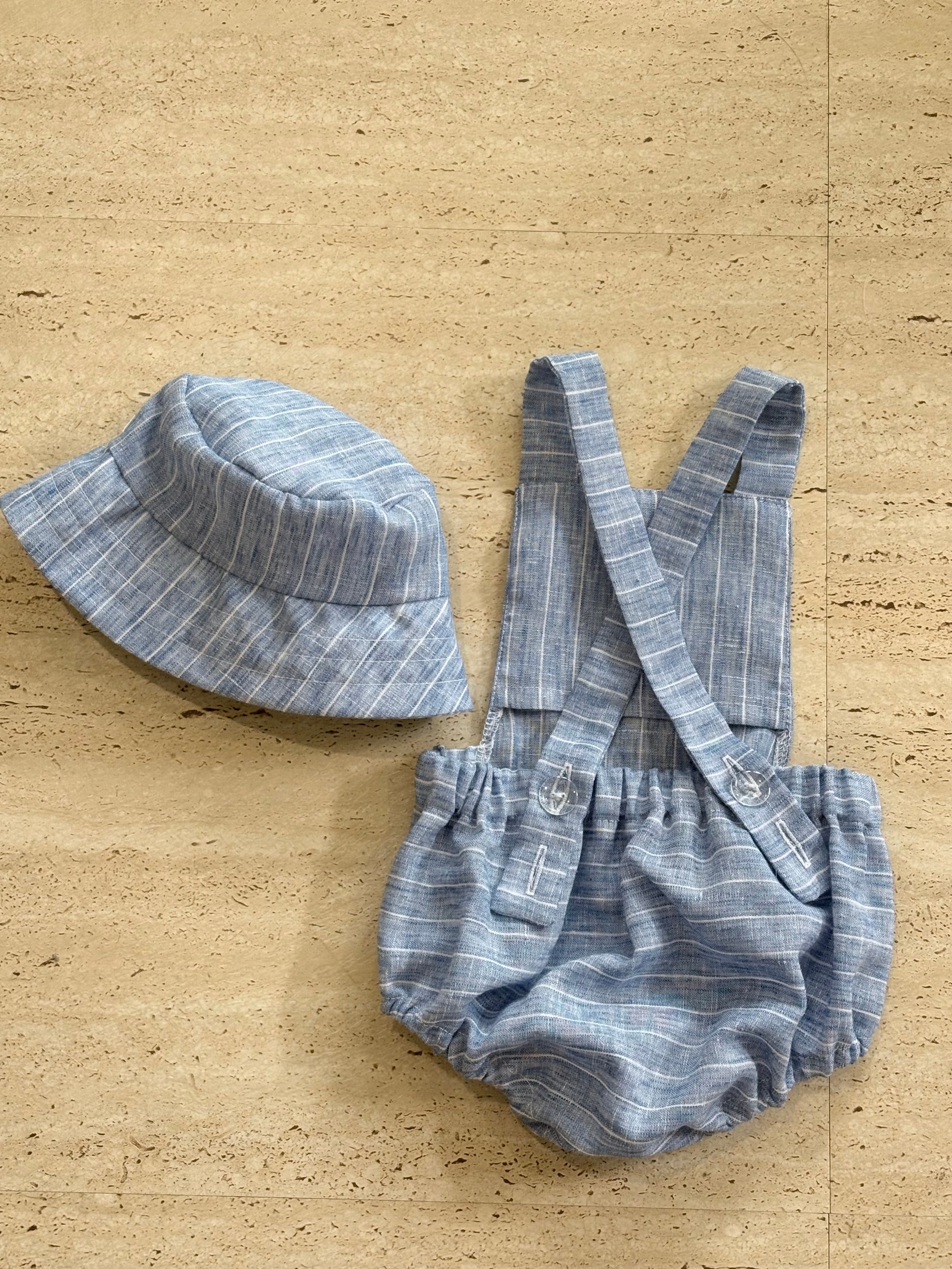 Romper blue stripe