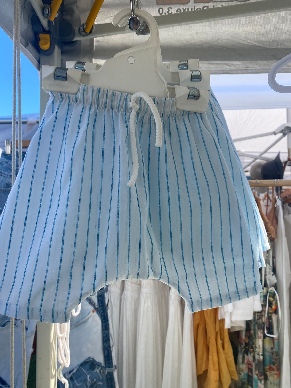 Romper white and blue stripe