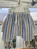 Shorts white, camel and blue stripe