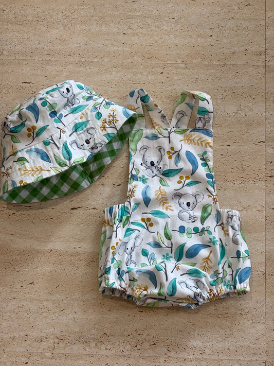 Romper koala and bucket hat