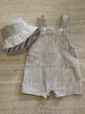 Short romper camel stripe
