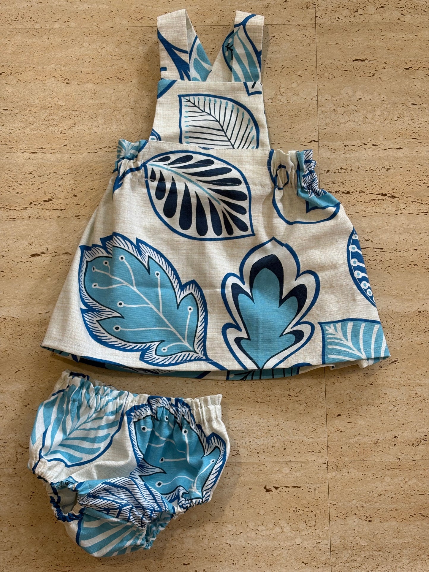 Pini cream flower bloomers and hat