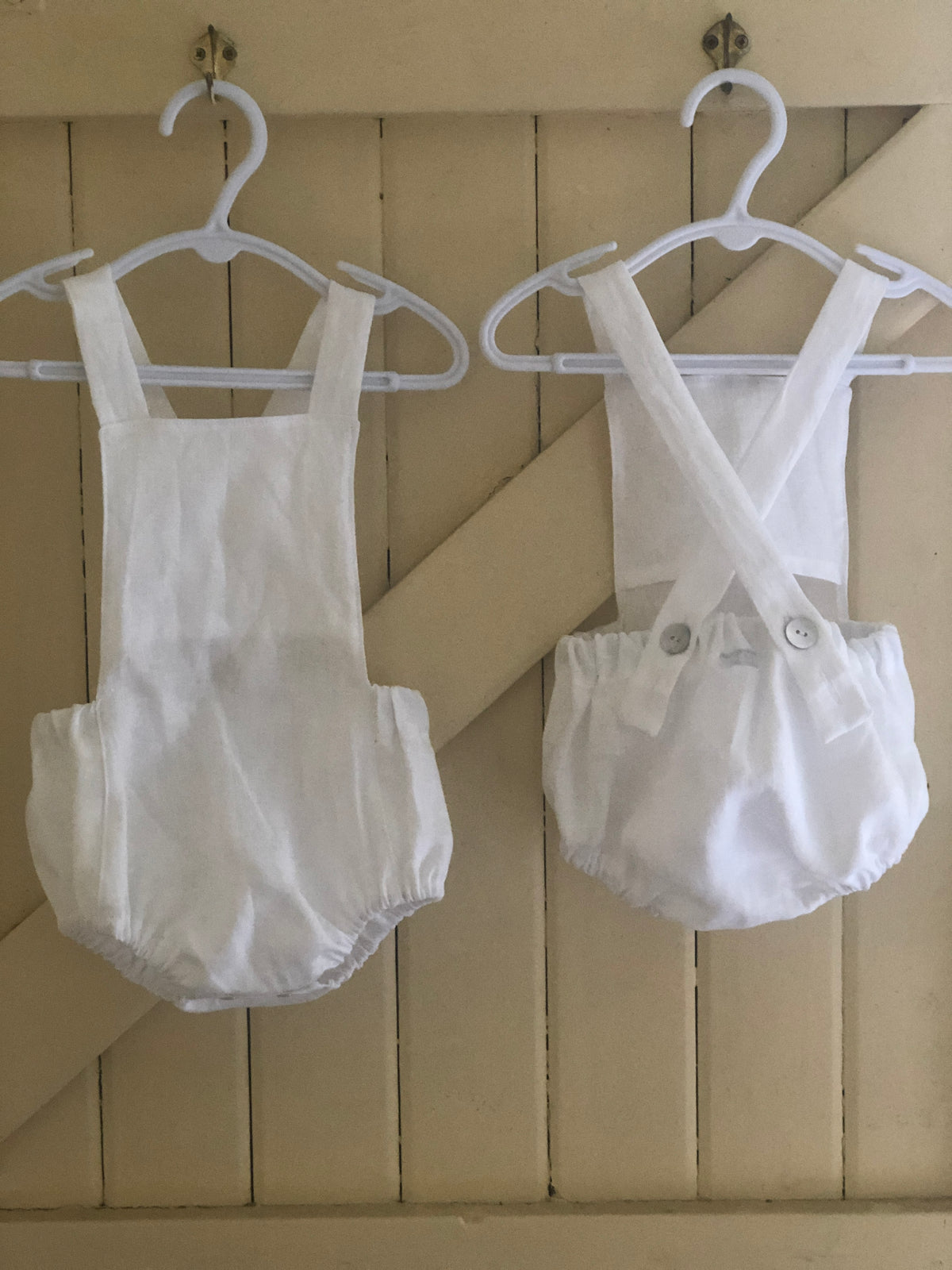 Romper white linen